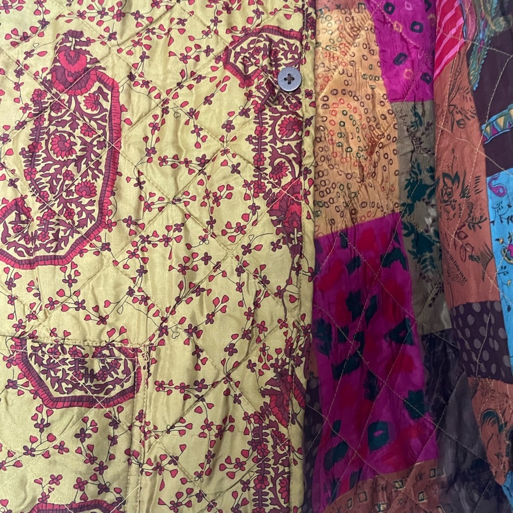 Vintage Quilted Reversible Patchwork Jacket In Si… - image 6